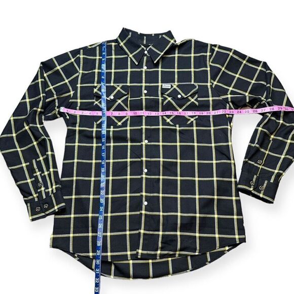 NWOT Dixxon Flannel Co. Vogue Tyres Men's Black Pearl Snap Dress Shirt Large - Picture 6 of 7